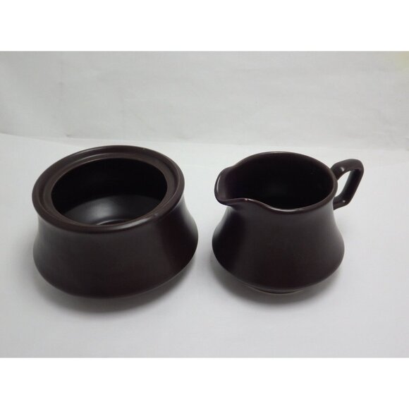 NIKKO Creamer Sugar Bowl Brown Stoneware Japan - Picture 14 of 16